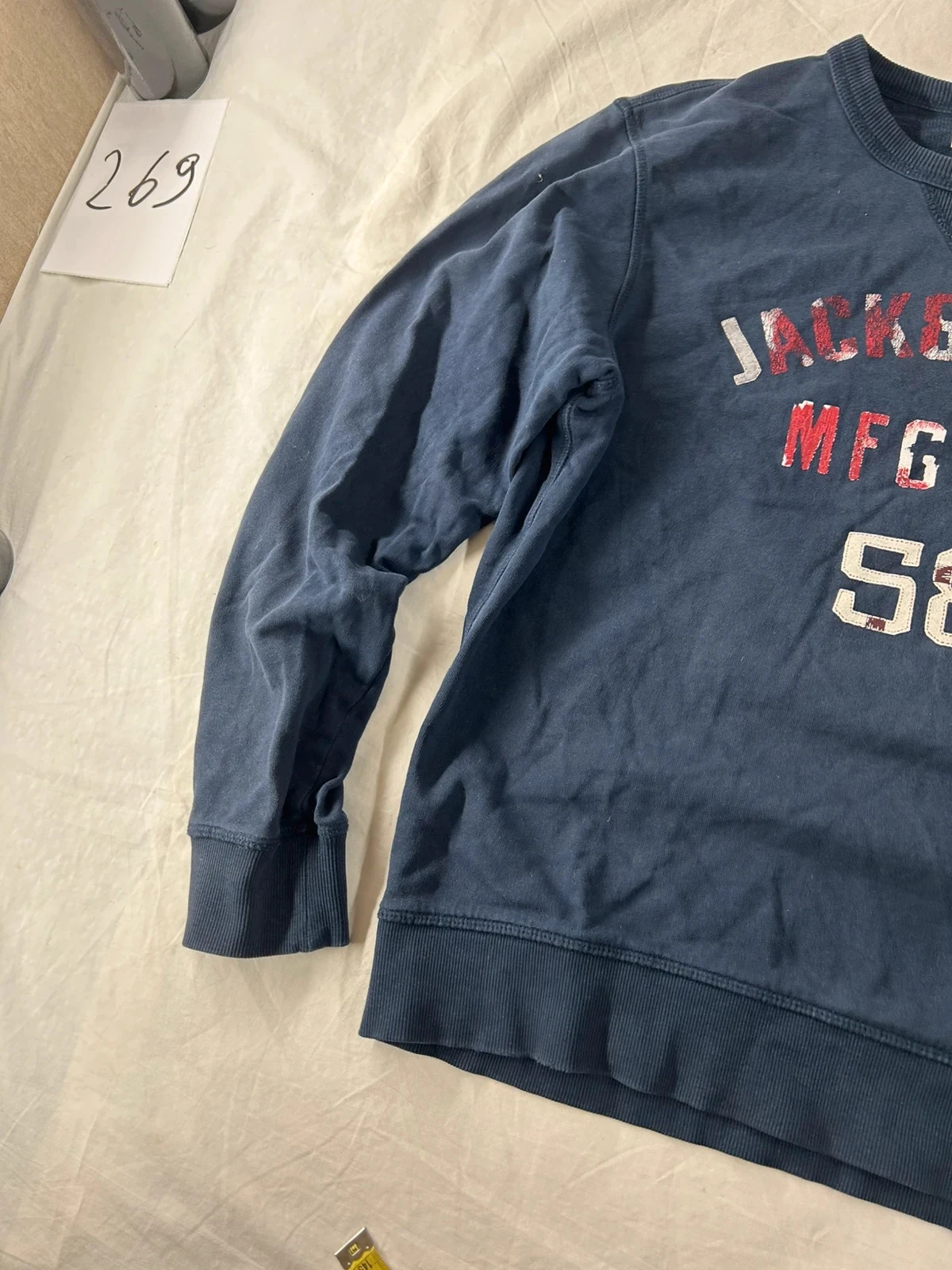Blauw marine jack & jones colbert met ronde hals, maat L – photo 3